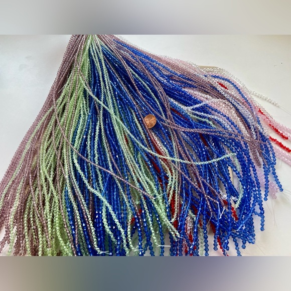 200 Strands Glass Crystal bicone Beads 3mm - 4mm green red blue clear lot - Picture 7 of 13